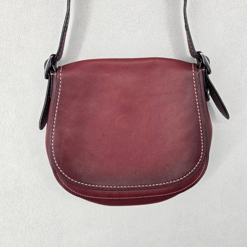 Coach Women Small Crossbody Bag Dark Cherry Glovetanned Leather Vintage